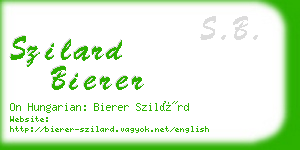 szilard bierer business card